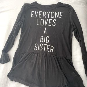 Girls sheer black shirt.  Girls size 7
